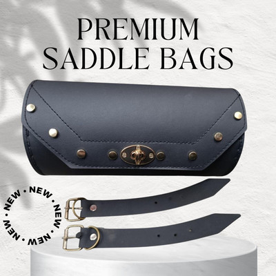 SRPHERE One-side Black Leatherette Motorbike Saddlebag