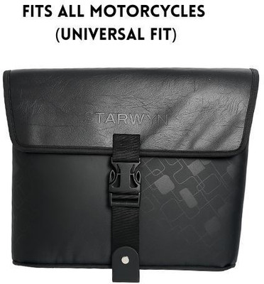 EAZ STARWYN Hawk Universal Bike Side Bag with Fitting Patti One-side Black Leatherette Motorbike Saddlebag(8 L)