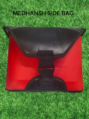 medhansh Side Bag One-side Red, Black Leather Motorbike Saddlebag(10 L)