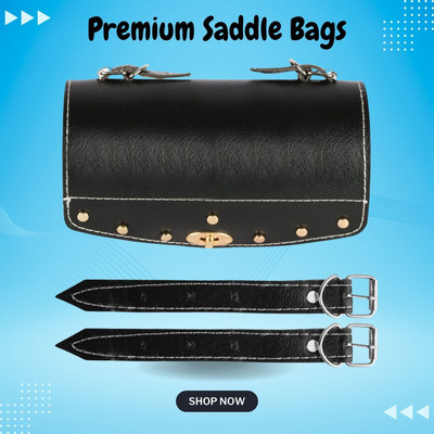 SRPHERE One-side Black Leatherette Motorbike Saddlebag