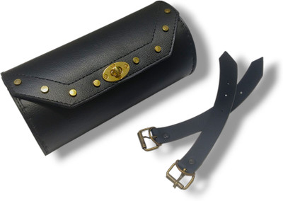 RED ALIENS Saddle Bag Black Leatherette Motorbike Saddlebag(2 L)