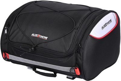 ALLEXTREME 35L Motorcycle Tail Bag Lightweight Multi-Pocket Biker Storage Luggage Box Black Polyester Motorbike Saddlebag(35 L)