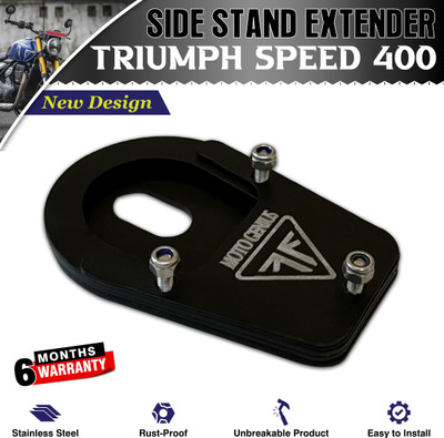 BRXR Triumph Speed 400 Stainless Steel Side Stand Extender/Side Stand Pad Accessories Two Wheeler Stand Pad