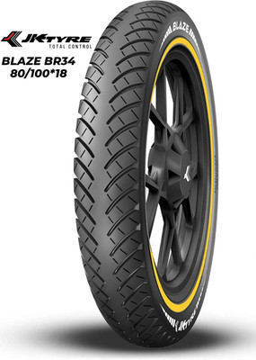 JK TYRE BLAZE BR34 80/100*18 Rear Two Wheeler Tyre(Street, Tube Less)