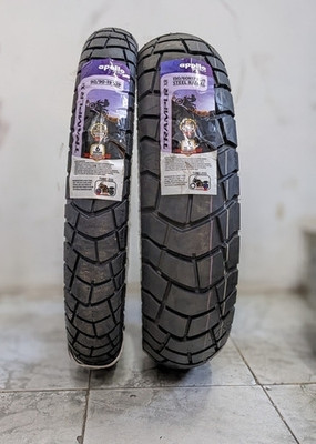 Apollo 90/90-R19 & 150/60-R17 TRAMPLAR XR COMBO PACK 2 TYRES ( FRONT & REAR ) TRAMPLAR XR Front & Rear Two Wheeler Tyre(Street, Offroad Knobbies, Dual Sport, Tube Less)