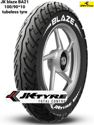 JK TYRE JK blaze BA21 90/100*10 90/100*10 Front & Rear Two Wheeler Tyre(Street, Dual Sport, Tube Less)