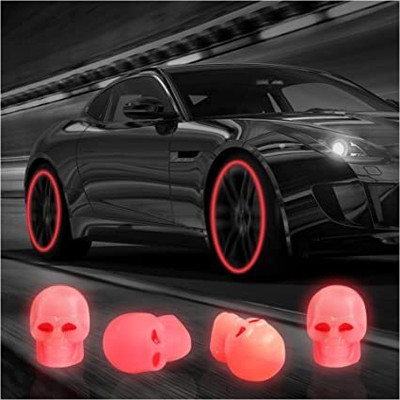 JK Beauty Plastic Tyre Valve Cap for Car(Skull)