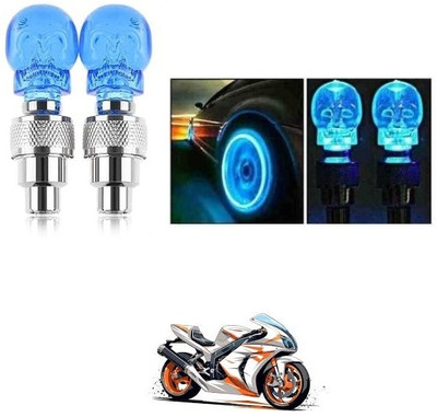 PECULIAR ZONE Plastic, Steel Tyre Valve Cap for Bike, Car(Skull)