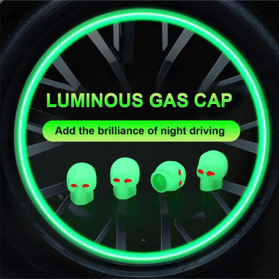 Mr fix Plastic Tyre Valve Cap for Car(Skull)