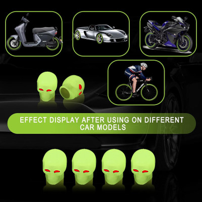 NANDI MART Plastic Tyre Valve Cap for Car(Skull)