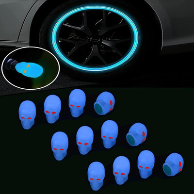 Mr fix Plastic Tyre Valve Cap for Car(Skull)