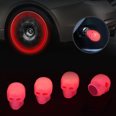 Mr fix Plastic Tyre Valve Cap for Car(Skull)