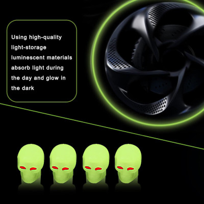 colorsole Plastic Tyre Valve Cap for Car(Skull)