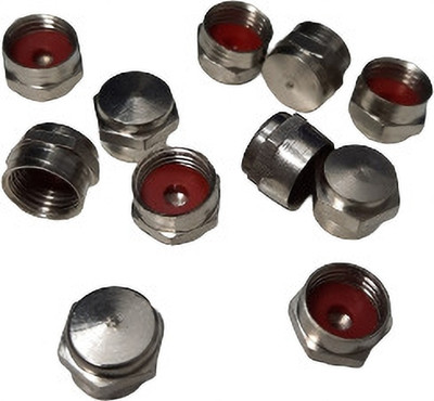 DELUX AUTOMOTIVE Steel Tyre Valve Cap for Car, Bike(Round)
