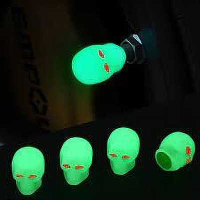 Mr fix Plastic Tyre Valve Cap for Car(Skull)