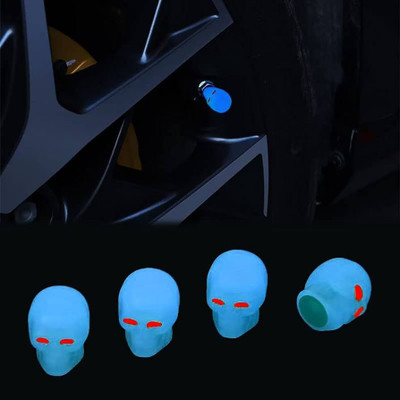 Mr fix Plastic Tyre Valve Cap for Car(Skull)