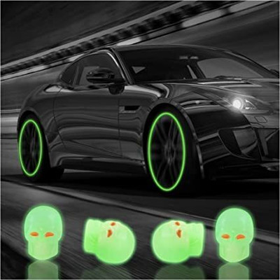 JK Beauty Plastic Tyre Valve Cap for Car(Skull)