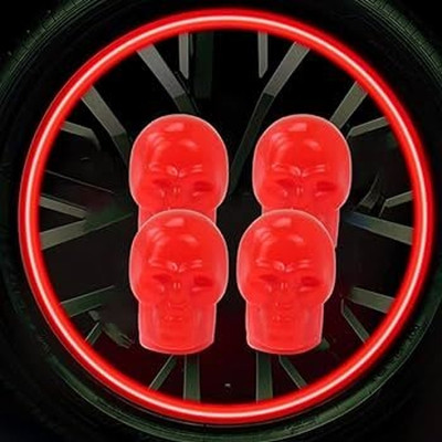 Mr fix Plastic Tyre Valve Cap for Car(Skull)