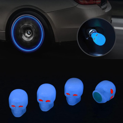 Mr fix Plastic Tyre Valve Cap for Car(Skull)