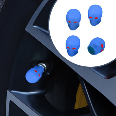 NANDI MART Plastic Tyre Valve Cap for Car(Skull)