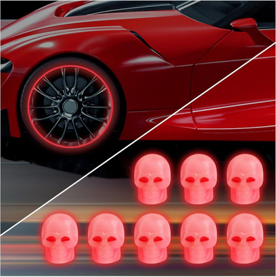 Mr fix Plastic Tyre Valve Cap for Car(Skull)