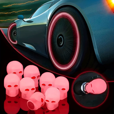 colorsole Plastic Tyre Valve Cap for Car(Skull)