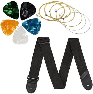 amg digital Acoustic Guitar Strings Stainless Steel With Belt Strap & picks Concert Ukelele Strings