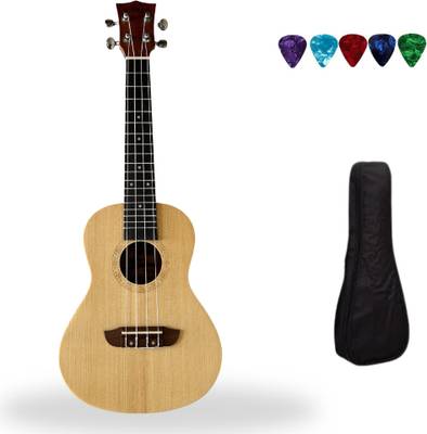 AMG Music 24 inch Ukulele Solid Mahogany Wood Body Ukulele For Beginners Adults with Bag Concert Ukulele