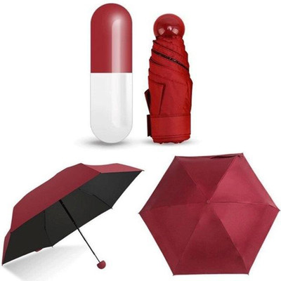 MOOZMOB UV Protective Small Capsule Umbrella for Boys and Girls Umbrella(Maroon)