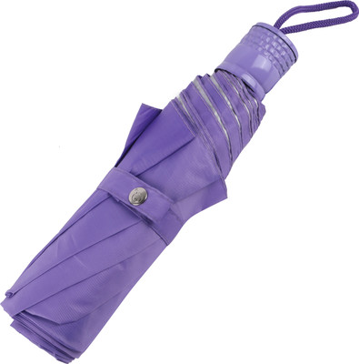 ORANGE 3 FOLD MONO SILVER 21.5 INCH MANUAL OPENING UMBRELLA FOR MENS AND WOMENS Umbrella(Violet)