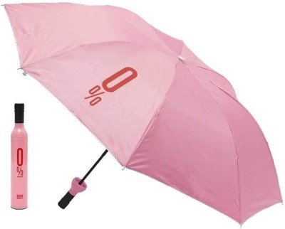 Raghunandan Portable Fold-able Windproof Upside down Double Layer Capsule shape Umbrella(Pink)