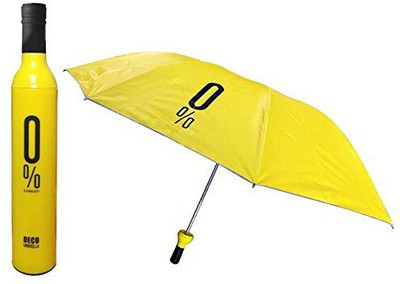 rdomi Windproof Double Layer Umbrella In Wine Bottle For For Rain/Sun[Pack 1, Yellow] Umbrella(Yellow)