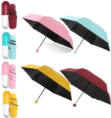 PRIYAM ENTERPRISE Capsule Folding Bottle Umbrella - UV and Rain Protection WITH MULTI COLOURS Umbrella(Multicolor)