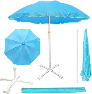 Rainpopson Classic 7ft Outdoor Sun Umbrella with Tilt Stand – Easy to Carry & Use Umbrella(Blue)