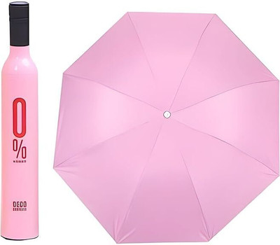 SBTs Umbrella Wine Bottle-shaped Umbrella Camping Parasol With An Umbrella Umbrella(Pink)