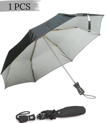 AMACO Black Umbrella 2 fold Auto Open Polyester Umbrella UYH 29 Umbrella(Black)