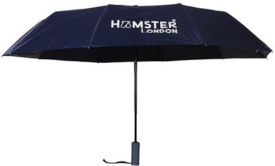 hamster london Colored Handle Windproof Rain Umbrella - 3 Fold with Auto Open And Close Umbrella(Blue)