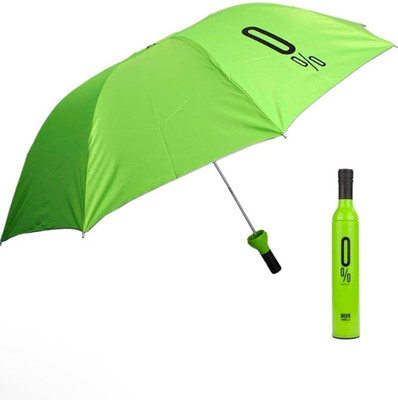 Whitewarm Travelling Folding Umbrella with Bottle Cover Umbrella(Green)