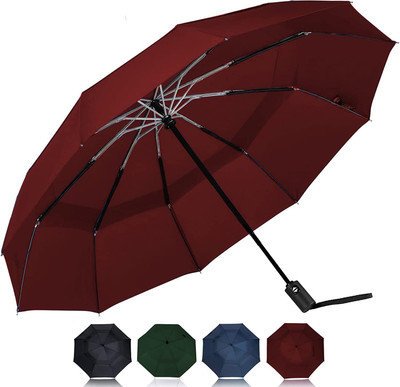 NILAMBER 2 fold Auto Open Polyester Men/Women UV Protection Monsoon/Rainy & Sun Umbrella Umbrella(Maroon)
