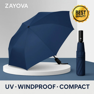ZAYOVA UV-Pro Travel Umbrella | Compact Auto Open-Close Waterproof Stylish Use Umbrella(Blue)