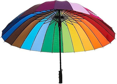 Naklang creation Umbrella Big Size 16 Ribs Rainbow Umbrella Stylish Colorful Rainbow Umbrella Umbrella(Multicolor)