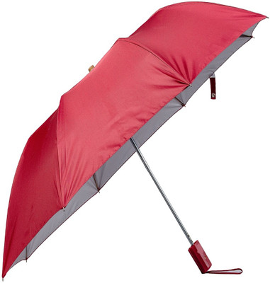 III 3 Fold Dark Maroon Color Manual Opening Umbrella Umbrella(Maroon)