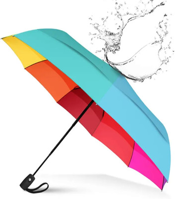 GEEO Windproof Foldable Automatic Umbrella Umbrella(Multicolor)