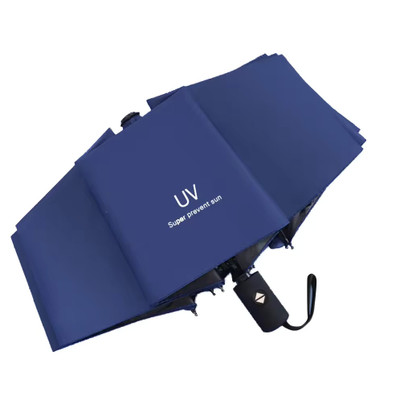 REZAA HOMEZZ Auto Open And 3 Fold Umbrella For Protection Against Rain Sun&UV Rays with cover Umbrella(Blue)
