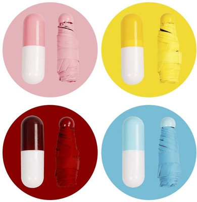 chauhan enterprises Mini Cute Lights and Small Capsule Umbrella with Cute Capsule Case umbrella Umbrella(Multicolor)
