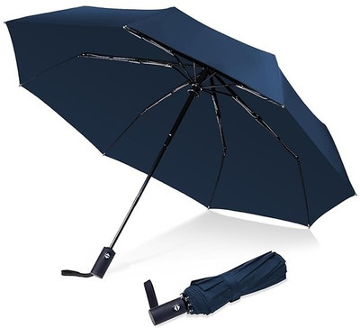 TAPAHPRIYAY 3-Fold Travel Umbrella - Auto Open/Close, Stylish, and Functional Design Umbrella(Blue)
