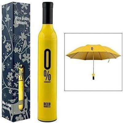 yash trader CarGuard UV-Blocker Umbrella Folding Portable Wine Bottle Umbrella With Cover Umbrella(Multicolor)