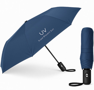 PRITVAH Blue UV Auto Open-Close Foldable Umbrella for Rain & Sun Protection - Compact Umbrella(Blue)