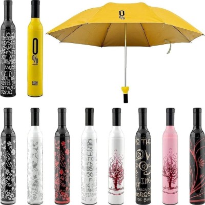 VICHAXAN Pocket Folding Bottle Umbrella with Bottle Cover for UV Protection & Rain Umbrella(Multicolor)