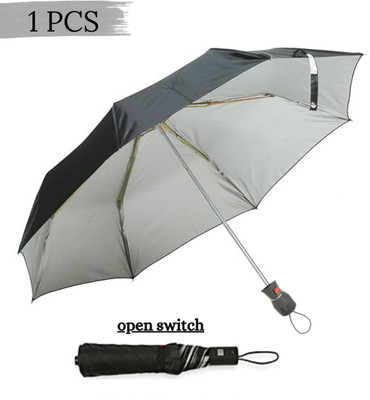 AMACO Black Umbrella 2 fold Auto Open Polyester Umbrella UYH 32 Umbrella(Black)